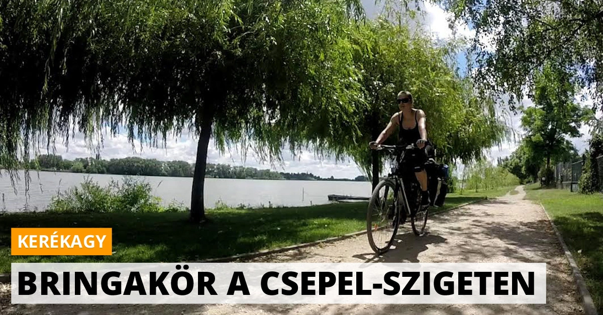 Bicikliző nő Csepel-szigeten